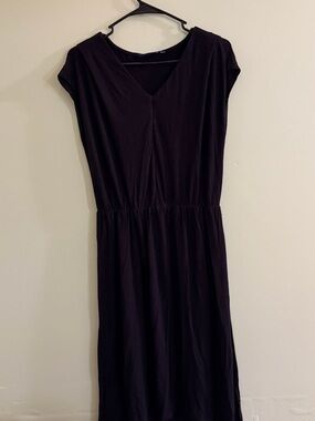 Apt. 9 Black V‑Neck Cap Sleeve Maxi Dress